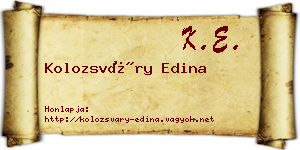 Kolozsváry Edina névjegykártya